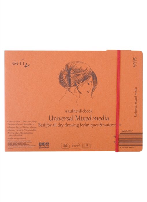 Скетчбук 24,5*18,4см 18л "SMLT Art Mixed media authenticbook", на резинке, 200г/м2, белый, сшивка
Скетчбук 24,5*18,4см 18л "SMLT Art Mixed media authenticbook", на резинке, 200г/м2, белый, сшивка