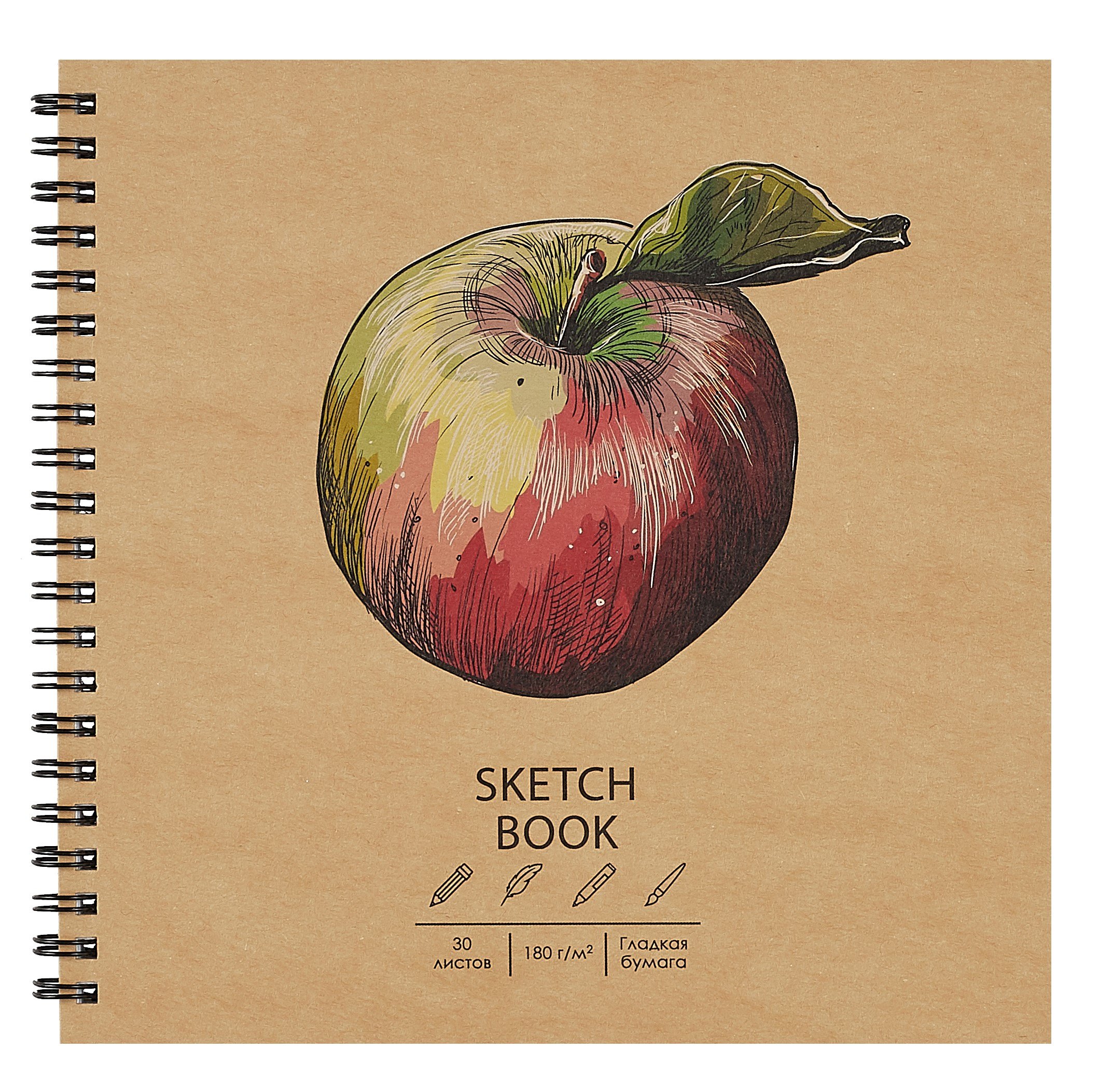 Скетчбук 190*190 30л "DRAFT and CRAFT. Apple", 180г/м2, обложка крафт картон, евроспираль
Скетчбук 190*190 30л "DRAFT and CRAFT. Apple", 180г/м2, обложка крафт картон, евроспираль