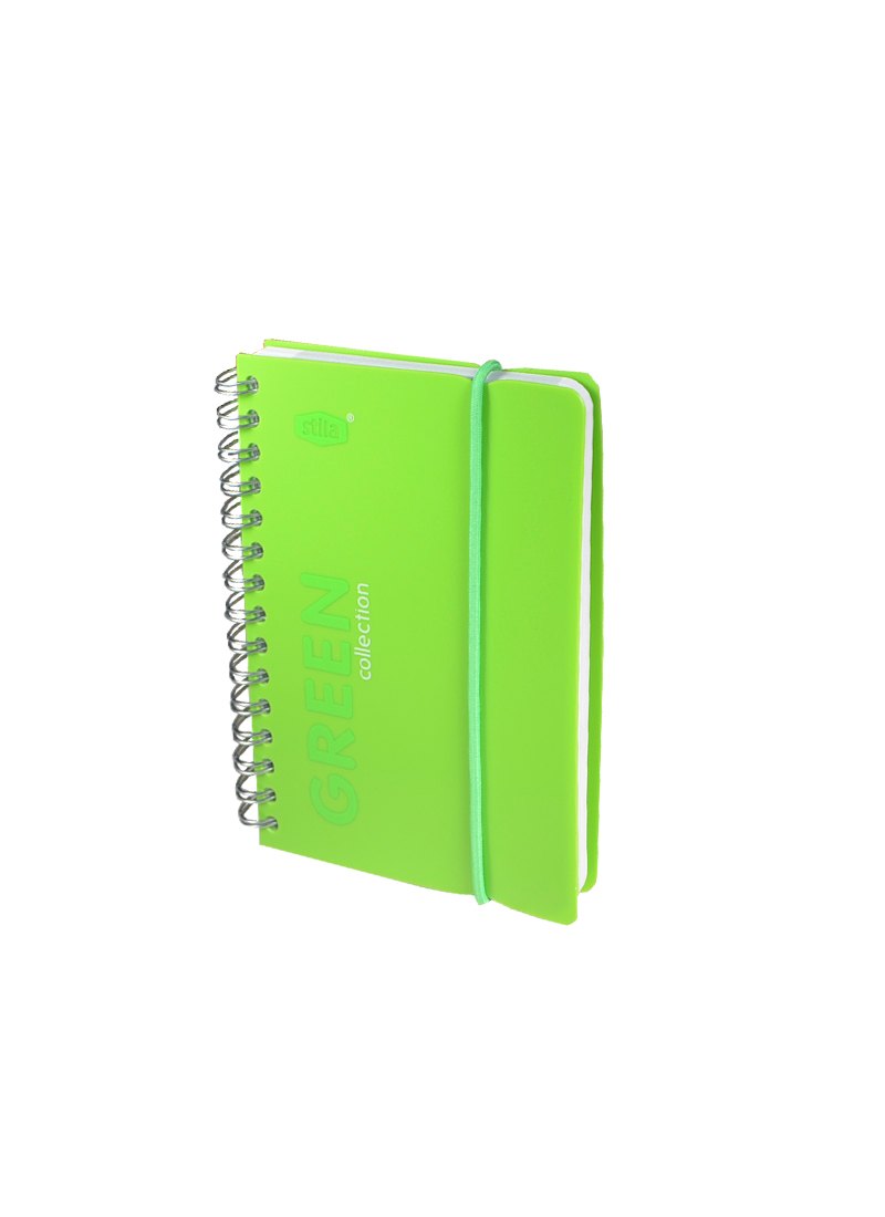 Записная книжка А6 80л лин. "GREEN" спираль, пластик.обл., резинка, ярко-салатовая, stila
Записная книжка А6 80л лин. "GREEN" спираль, пластик.обл., резинка, ярко-салатовая, stila