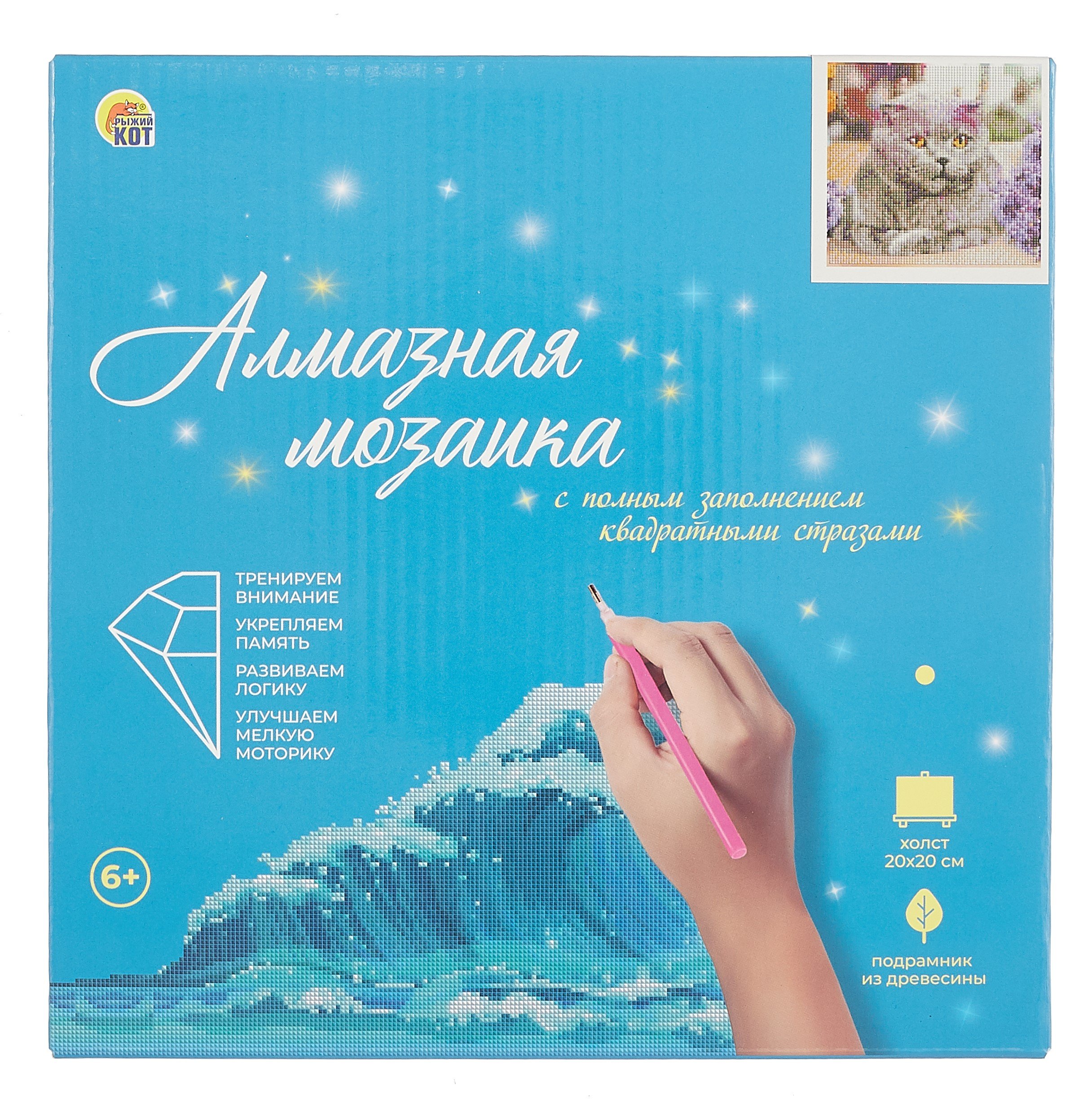 Алмазная мозаика (классическая) с подрамником, с полным заполнением, с квадратными стразами "Важный кот", 20 х 20 см
Алмазная мозаика (классическая) с подрамником, с полным заполнением, с квадратными стразами "Важный кот", 20 х 20 см