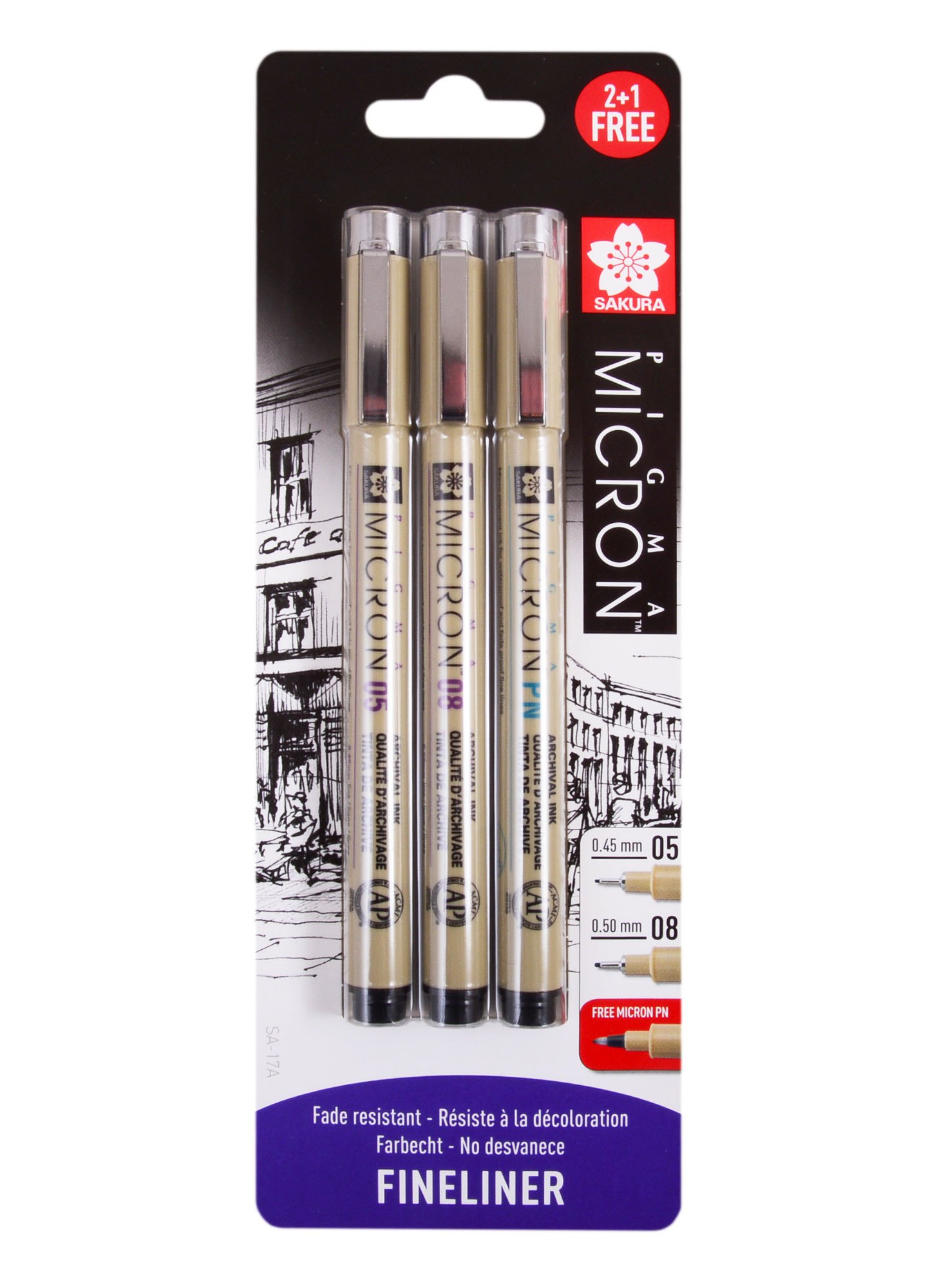 Набор капиллярных ручек Pigma Micron 3шт (0.45мм 0.5мм + PN) цвет черный, Sakura
Набор капиллярных ручек Pigma Micron 3шт (0.45мм 0.5мм + PN) цвет черный, Sakura