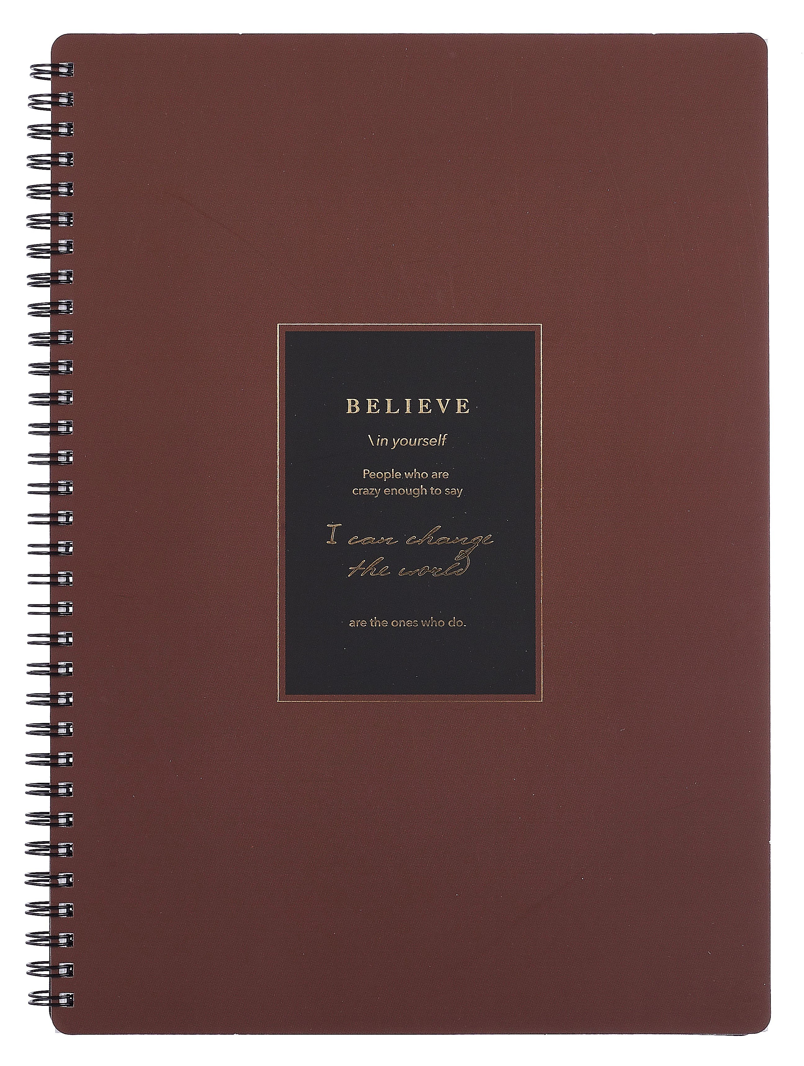 Тетрадь А4 96л кл. "Believe", коричневая рамка, карт.обл., спираль, микротекстурирование, ламинация, фольга
Тетрадь А4 96л кл. "Believe", коричневая рамка, карт.обл., спираль, микротекстурирование, ламинация, фольга