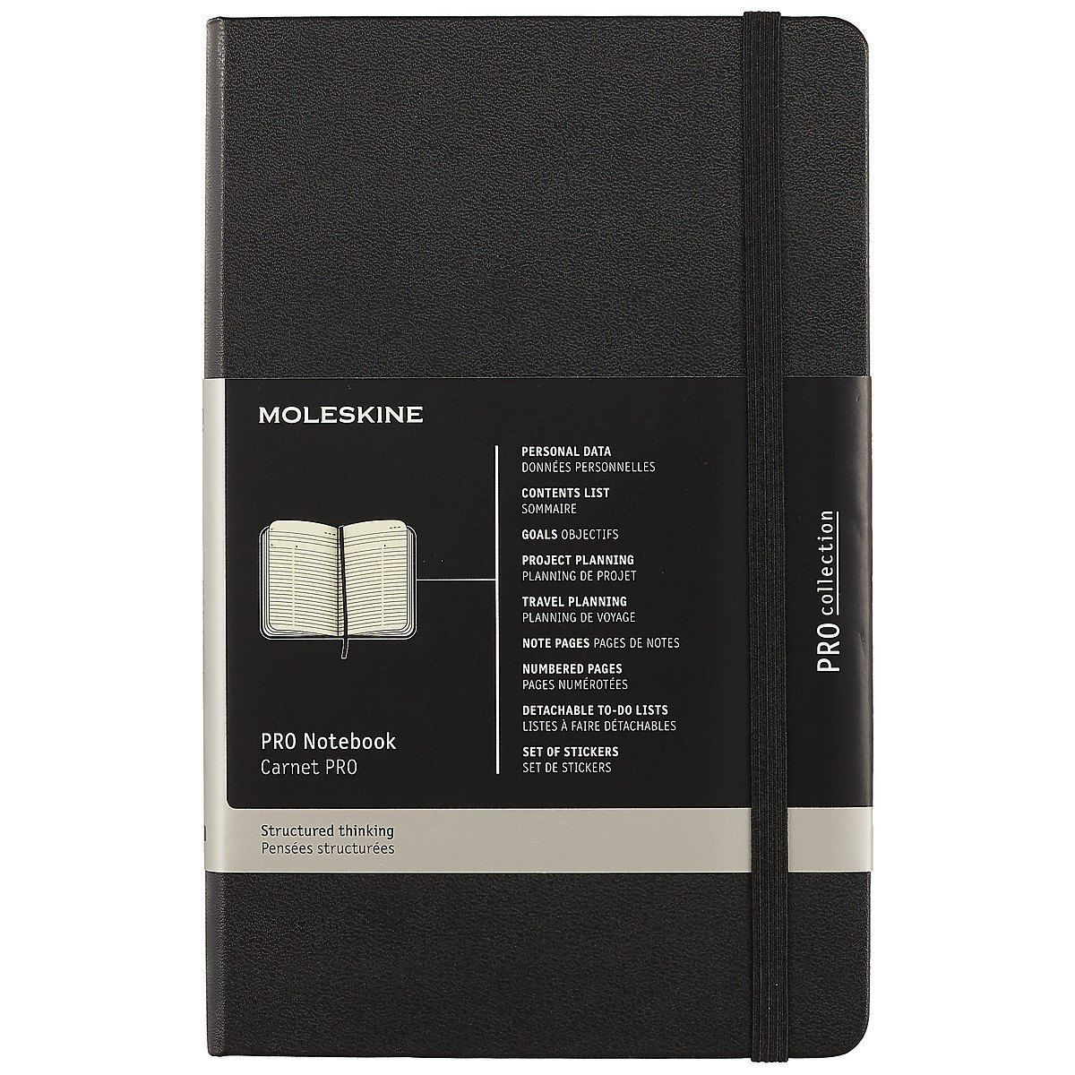 Книга для записей Moleskin Proffesional Large, твёрдая обложка, чёрная, 120 листов, А5
Книга для записей Moleskin Proffesional Large, твёрдая обложка, чёрная, 120 листов, А5