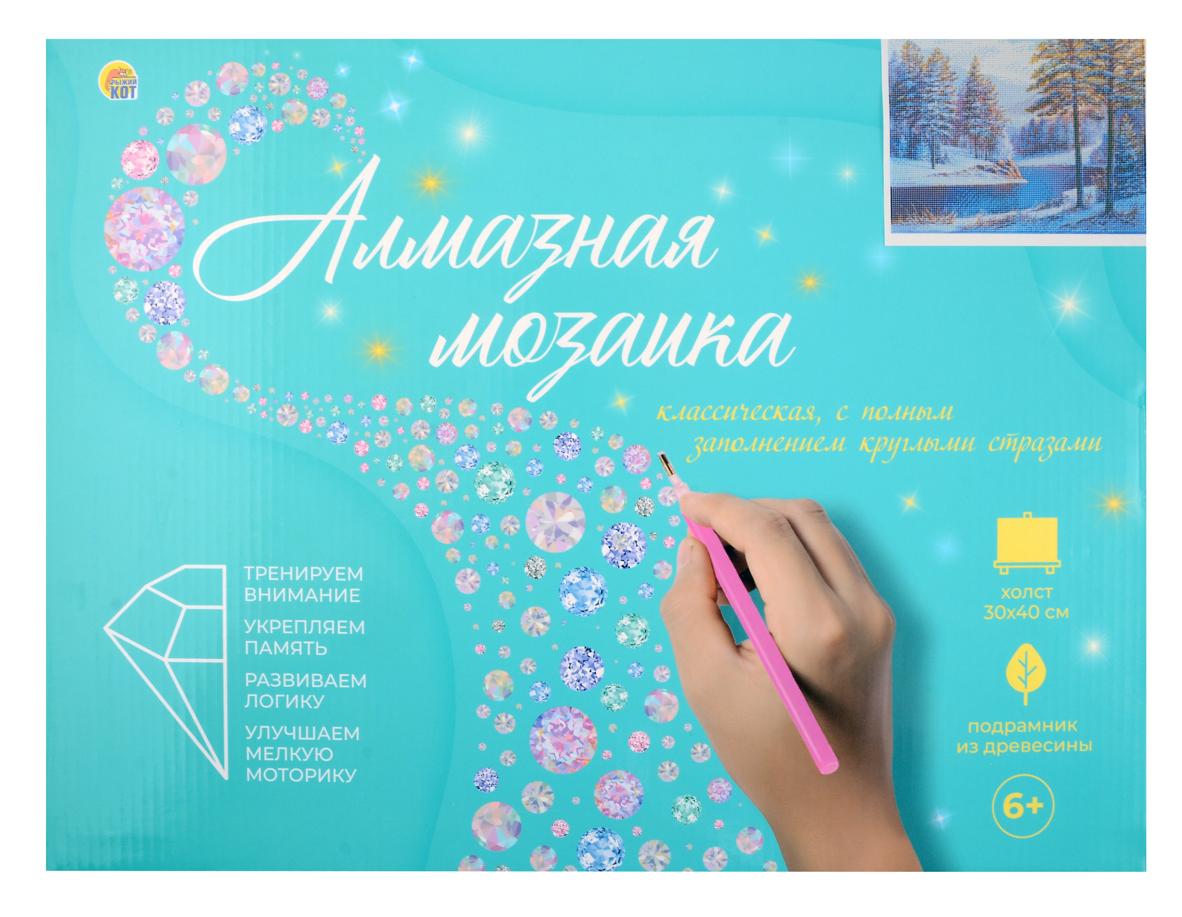 Алмазная мозаика классическая, с подрамником, с полным заполнением "Зимнее утро", 30 х 40 см
Алмазная мозаика классическая, с подрамником, с полным заполнением "Зимнее утро", 30 х 40 см