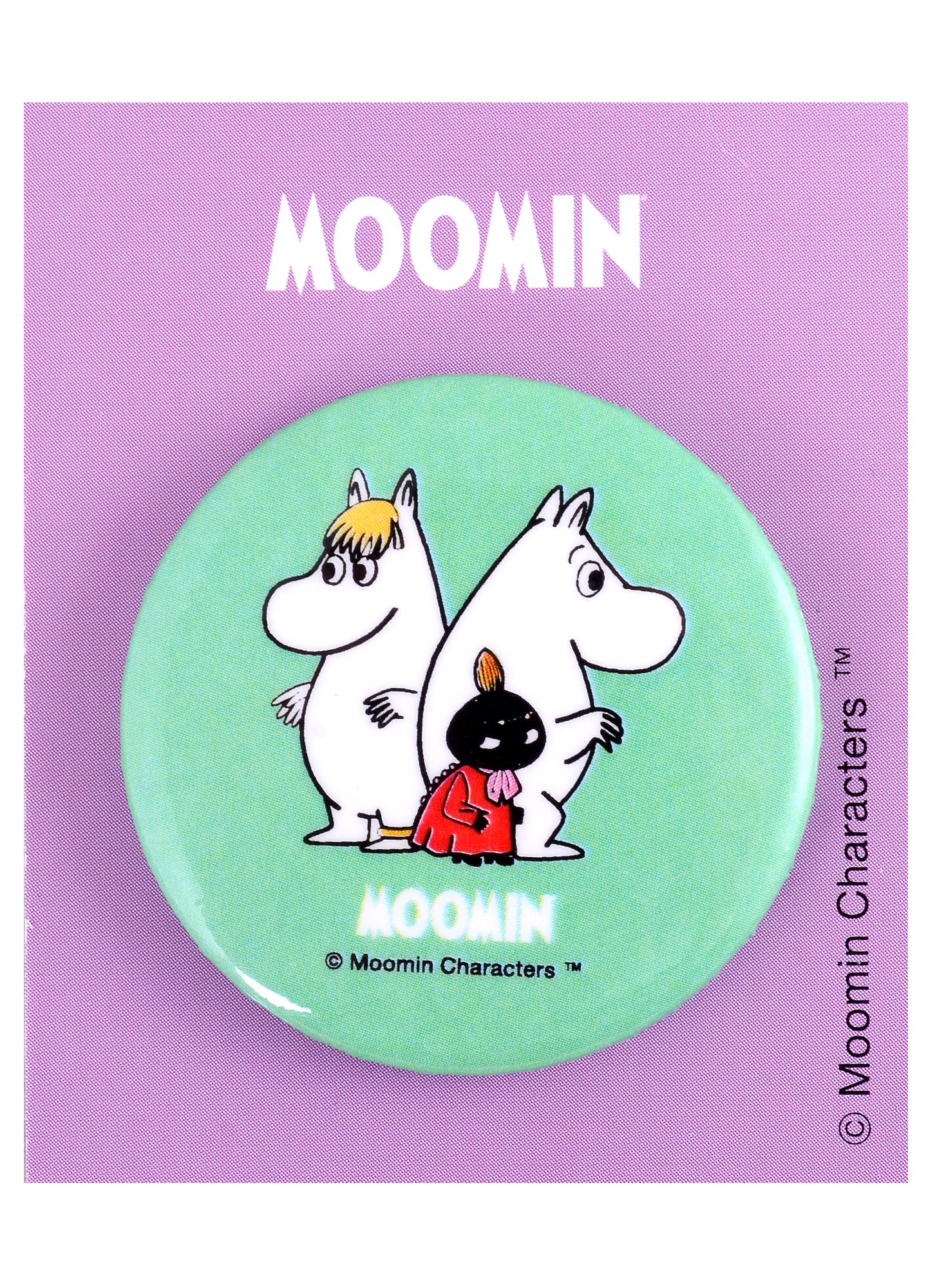 Значок круглый MOOMIN Муми-тролль и Снусмумрик с малышкой Мю (мятный) (металл) (38мм)
Значок круглый MOOMIN Муми-тролль и Снусмумрик с малышкой Мю (мятный) (металл) (38мм)