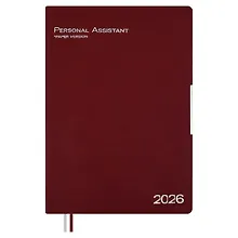 Купить Ежедневник дат. 2026г. А4 120л "Шеврет глосс" бордовый, кожзам, мягк. переплет, тисн. фольгой, офсет, закругл.углы, справ.мат-лы, 2 ляссе, инд.уп, Escalada — Фото №1