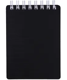 Купить Блокнот А7 80л кл. "VELVET" черный, пласт.обл, спираль — Фото №1