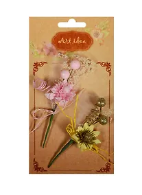 Купить Набор бутоньерок хризантемы в сеточке (2шт) (15-63) (14-00417-15-63) — Фото №1