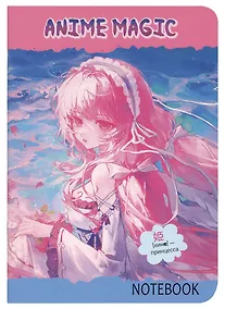 Купить Записная книжка 120*170 32л кл. "Аниме MAGIC. Девочка с розовыми волосами" карт.обл., мат.ламинация, выб.УФ-лак — Фото №1