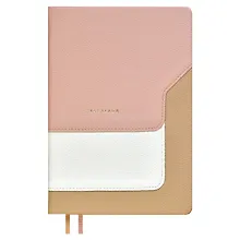 Купить Ежедневник недат. А5 160л "Лайка" пепельно-розовый, кожзам, тв.переплет, обл.поролон, тиснение фольгой,  офсет, ляссе — Фото №1