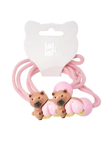 Купить Набор резиночек Капибары с персиком (2шт) (пластик) (12-3916-202507-PJK1) (Lafilaf) — Фото №1