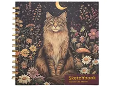 Купить Скетчбук 195*195 40л "Магия леса. Кот" 160г/м2, тв.обложка, спираль — Фото №1
