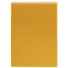 Купить Блокнот А5 80л кл. "LINE NEON" желтый, пласт.обл, спираль — Фото №1