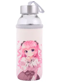 Купить Бутылка в чехле Аниме Девушка с бантиком (Сёдзё) (цветная) (стекло) (300мл) — Фото №1