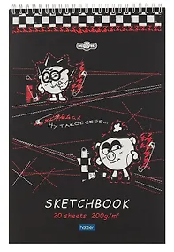 Купить Скетчбук А4 20л "Смешарики" черн. внутр блок, 200г/м2, тв.обложка, спираль — Фото №1