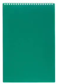 Купить Блокнот А4 80л кл. "VELVET" зеленый, пласт.обл, спираль — Фото №1