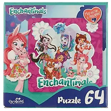 Купить Пазл, Оригами Энчантималс 64эл. +магнитик Волшебные подружки(22х22см) 03559 — Фото №1