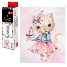 Купить Набор для творчества. Алмазная мозаика Phoenix plus "Очаровательная кошечка", 20 х 25 см — Фото №1