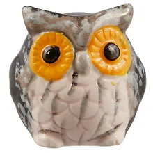 Купить Фигурка Сова серая с желтыми глазами (керамика) (4,5см) — Фото №1