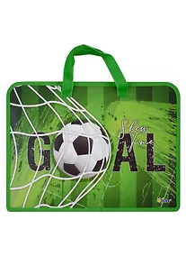 Купить Папка для тетрадей А4 "Goal" 34*24,5*3см пластик, молния, текст.ручки, расширение — Фото №1