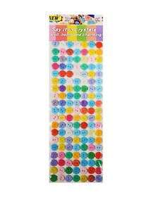 Купить Набор для творчества, Наклейки пуговицы, 133шт, 1.1см, микс цветов — Фото №1