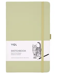 Купить Скетчбук 13*21 80л "Yoi" оливковый, 140г/м2, слоновая кость, тв.обл., Yoi — Фото №1