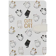 Купить Блокнот с магнитной застежкой Котики Cute Сat (256стр) (13х19) — Фото №1