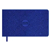 Купить Еженедельник дат. 2026г. 64л 150x87 мм 150x87 мм "Виннер" синий, кожзам, мягк.переплет, блинт.тиснение, офсет, карманный, горизонт, справ.мат-лы, закругл.углы, ляссе, инд.уп — Фото №1