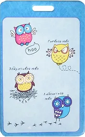 Купить Чехол для карточек Совуньи на синем фоне — Фото №1