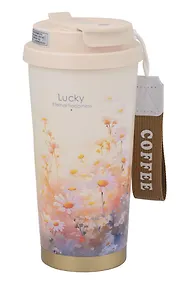 Купить Термостакан Ромашки Lucky (пластик/металл) (600мл) (12-8999-202510-STB-74) — Фото №1