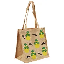 Купить Сумка джутовая S Ананасы (30х30х18) (12-Eline-8-S) — Фото №1