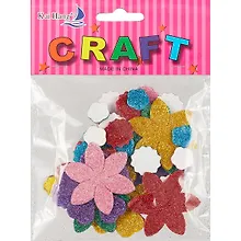 Купить Вырубка из EVA в пакете с хедером, блестящие цветки — Фото №1