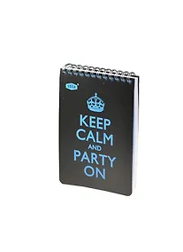 Купить Блокнот А6 50л кл. "PARTY" спираль, пластик.обл., черно-голубой, stila — Фото №1