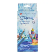 Купить Карандаши акварельные 24цв "Сонет" к/к, ЗХК — Фото №1