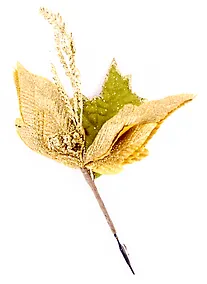 Купить Рождественский цветок с веточками (золотой) (25см) — Фото №1