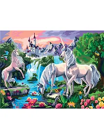 Купить Набор д/творчества Рыжий кот Холст с красками 30х40см Единороги Х-0407 — Фото №1