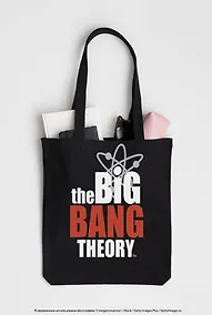 Купить Сумка-шоппер Теория большого взрыва, черная (38х43, длина ручек 58 см) — Фото №1