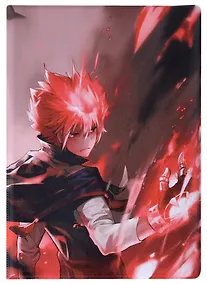 Купить Обложка для паспорта Аниме Парень-пламя (Сёнен) (цветной) (ПВХ бокс) — Фото №1