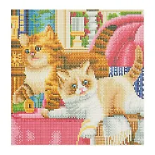 Купить Алмазная мозаика "Игривые котята-малыши", 30 х 30 см, 30 цветов, Рыжий Кот (6+) — Фото №1