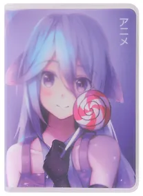 Купить Записная книжка А7 80л кл. "Аниме. Девушка с леденцом" в ПВХ-обложке, тонир.внутр.блок — Фото №1