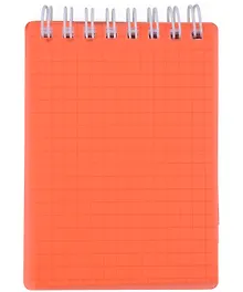 Купить Блокнот А7 80л кл. "LINE NEON" оранжевый, пласт.обл, спираль — Фото №1