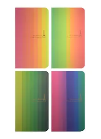 Купить Записная книжка А6+ 96л 95*170мм лин "Цветные полосы" карт.обл, неон.полосы, бел.бумага, ассорти — Фото №1
