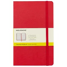 Купить Книга для записей А5, 120 листов в клетку "Classic Large", красная, жесткая обложка, резинка, Moleskine — Фото №1