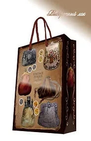 Купить Пакет Феникс Бумажный с выборочным лаком Сумочки 26*32,4*12,7см 40884 — Фото №1