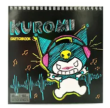 Купить Скетчбук 190*190 48л "Kuromi" 160г/м2, гребень — Фото №1