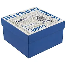 Купить Подарочная коробка «Happy birthday», синяя, средняя — Фото №1