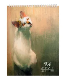 Купить Скетчбук А4 40л "Портрет любимца" белый офсет, 140г/м2, тв.обложка, евроспираль — Фото №1