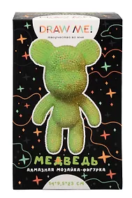 Купить Алмазная мозаика на фигурке Draw Me! "Зеленый мишка", (14*9,5*23 см) — Фото №1