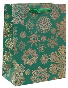 Купить Пакет А5 18*23*10 "Снежинки на красном" НГ, бум.мат.ламинат — Фото №1