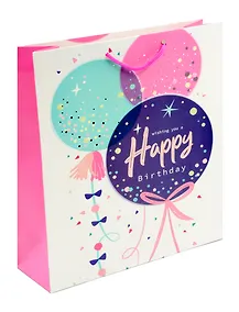 Купить Пакет А4 32*26*10 "Happy birthday. Basic" нейтр. бум.мат.ламинат — Фото №1